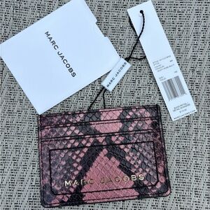 Marc Jacobs card holder case small wallet duty rose multi snake embossed leather